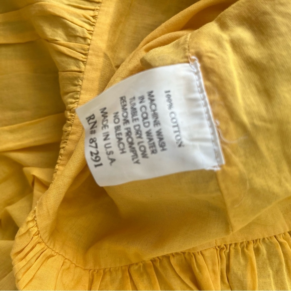 Johnny Was Yellow Embroidered Floral Midi Length Skirt Boho Cotton A-Line Size 2 - Picture 9 of 11